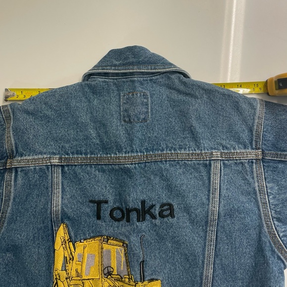 Boys denim Jean Jacket with Tonka Embroidery Size 4/6 - Picture 4 of 5